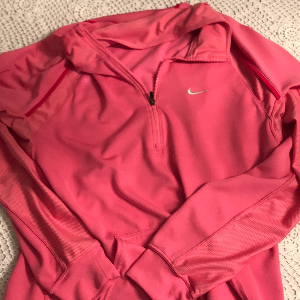 NIKE DRIFIT ZIP FRONT PULLOVER PINK XL